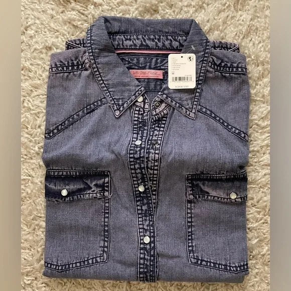 We The Free Purple Button Down Shirt - Picture 5 of 10